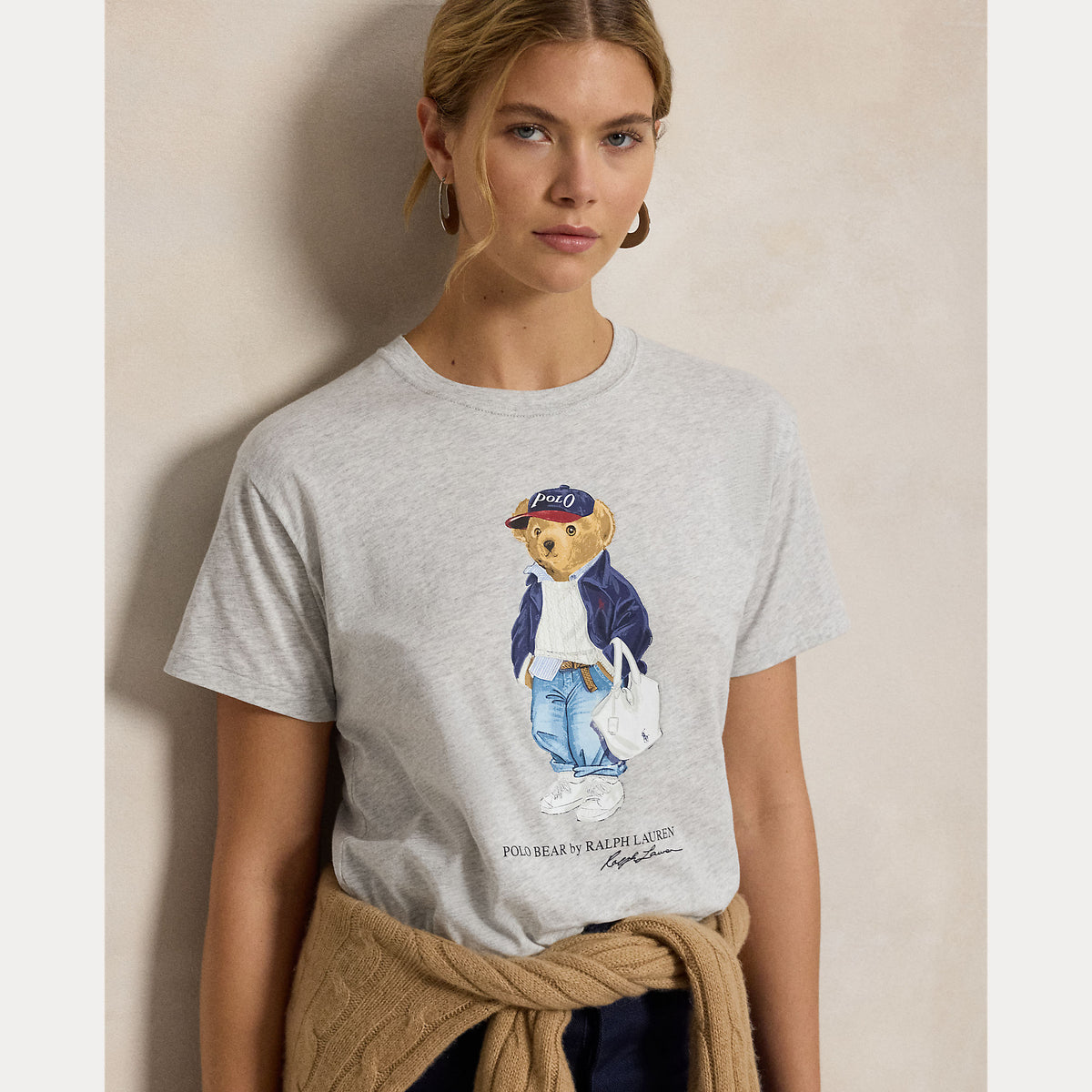 T-SHIRT IN JERSEY DI COTONE CON L'ORSO POLO