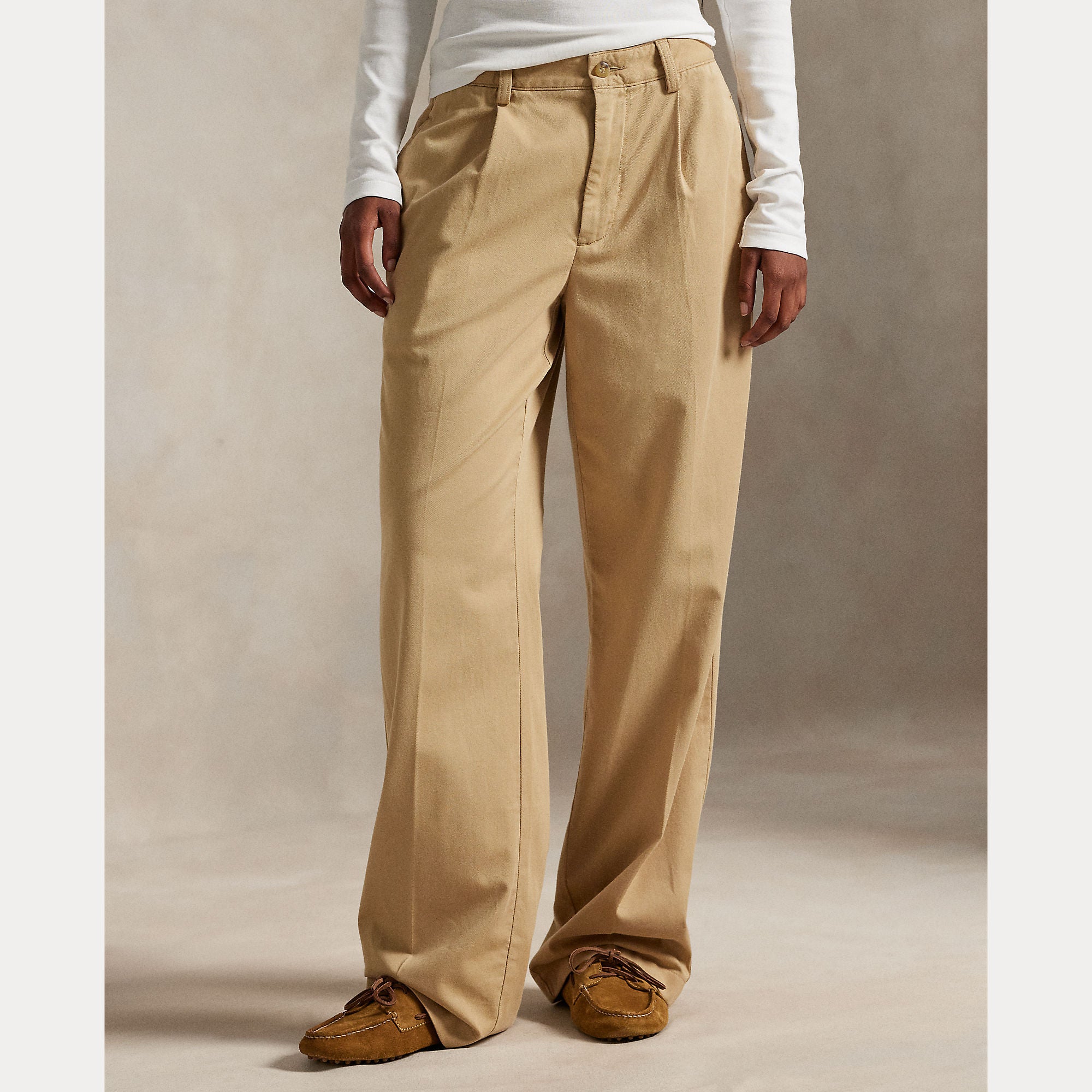 PANTALONI MORBDI IN MISTO COTONE CON PIEGHE