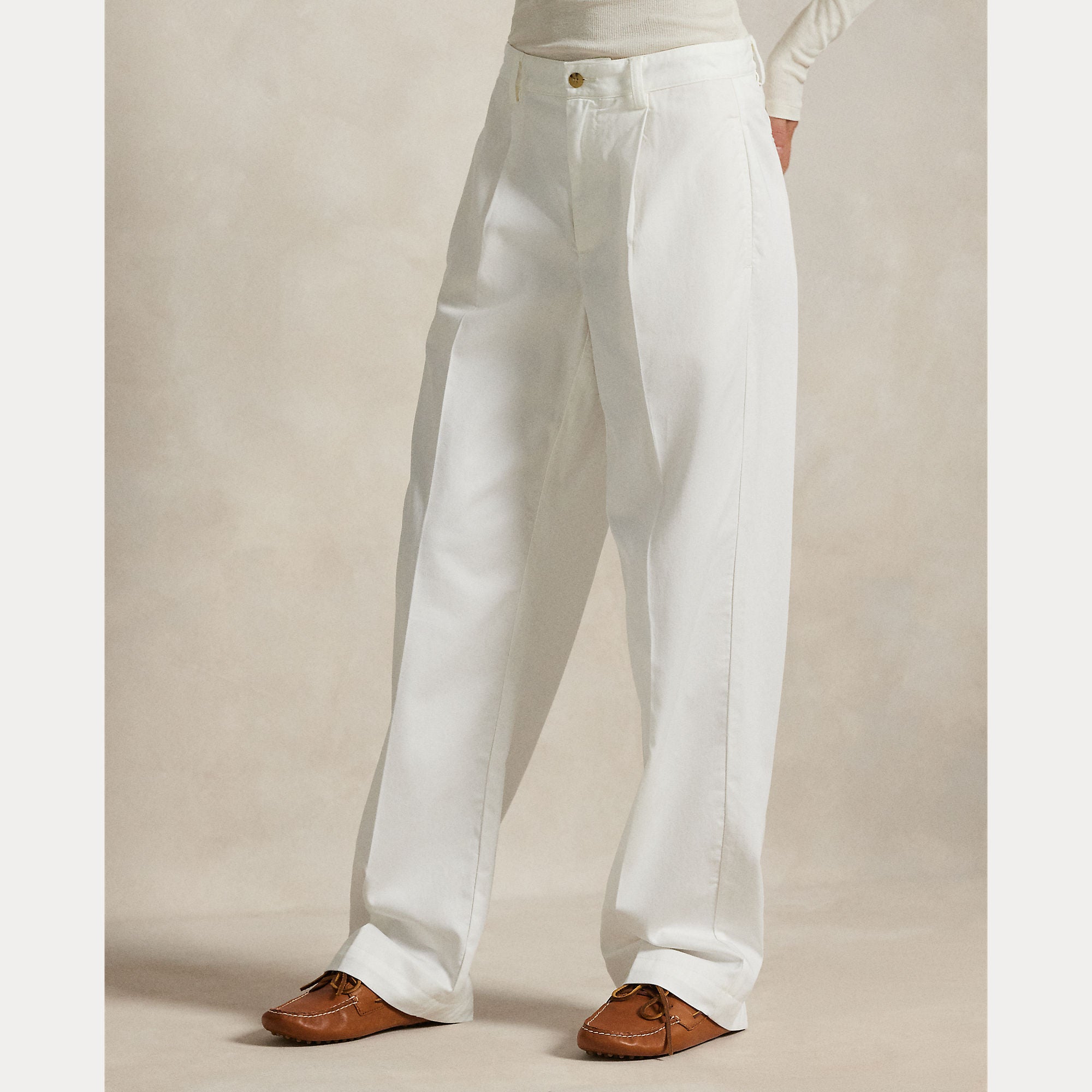 PANTALONI MORBDI IN MISTO COTONE CON PIEGHE