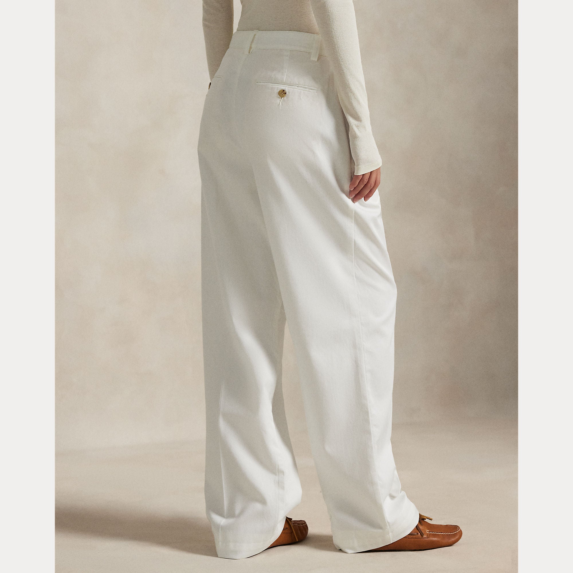 PANTALONI MORBDI IN MISTO COTONE CON PIEGHE