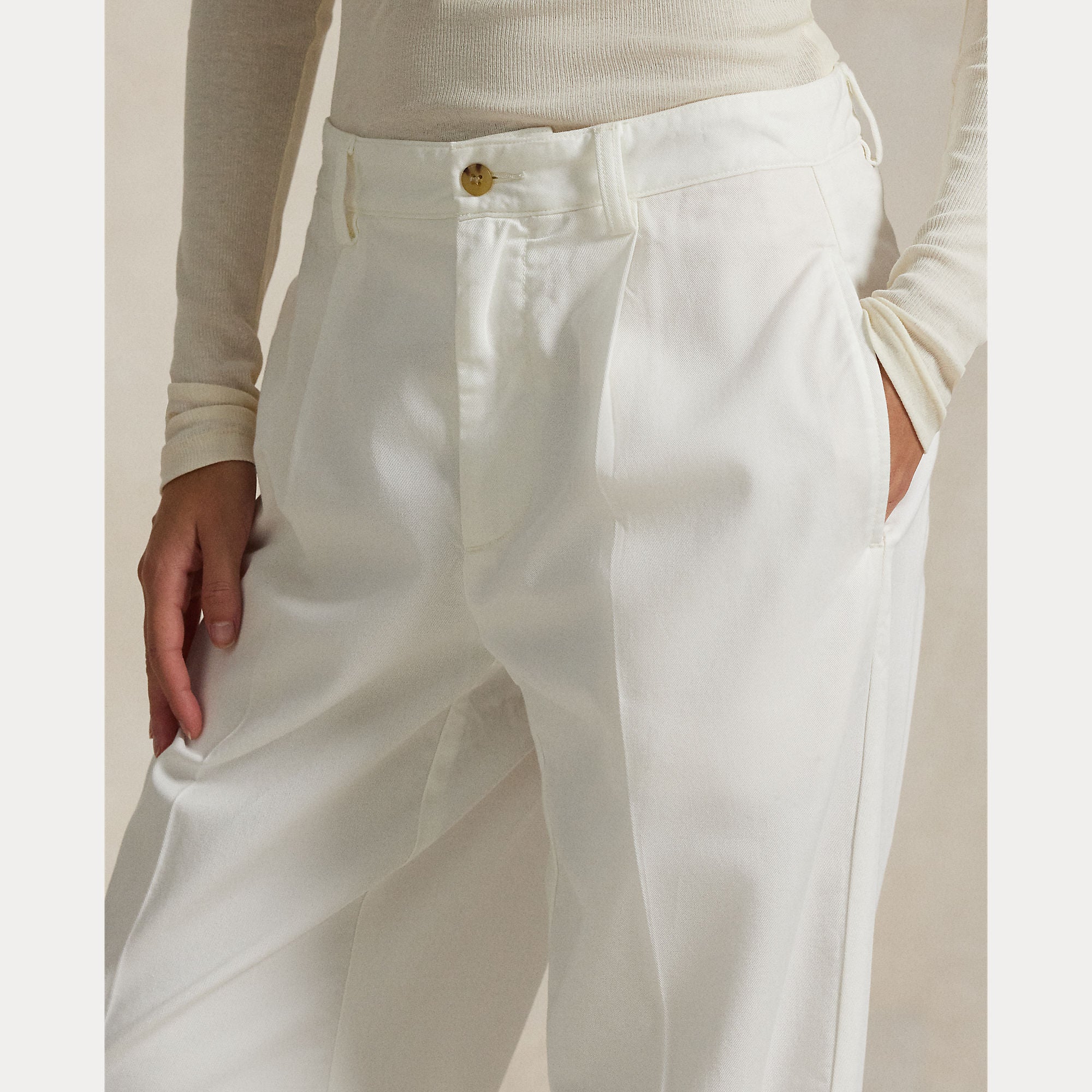 PANTALONI MORBDI IN MISTO COTONE CON PIEGHE