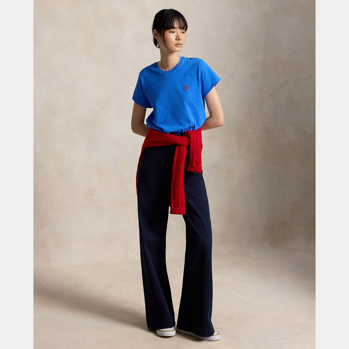 T-shirt girocollo in jersey di cotone dal taglio classico