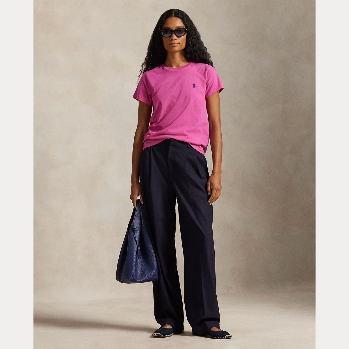 T-shirt girocollo in jersey di cotone dal taglio classico