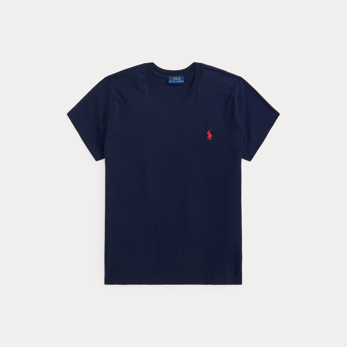 T-shirt girocollo in jersey di cotone dal taglio classico