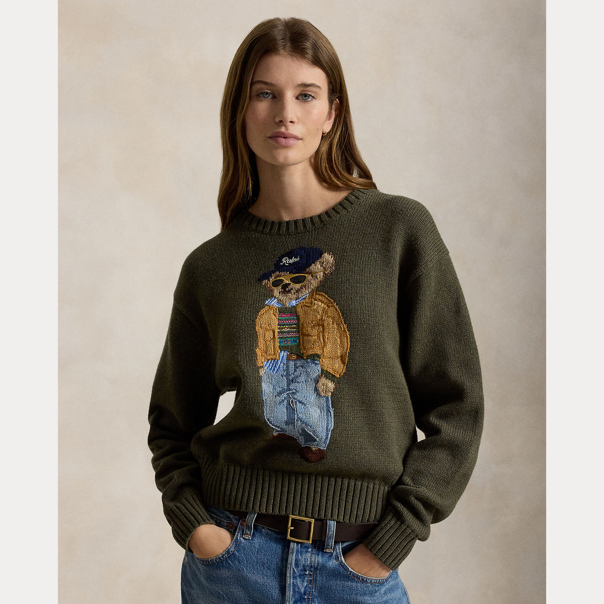Maglione girocollo in cotone Polo Bear