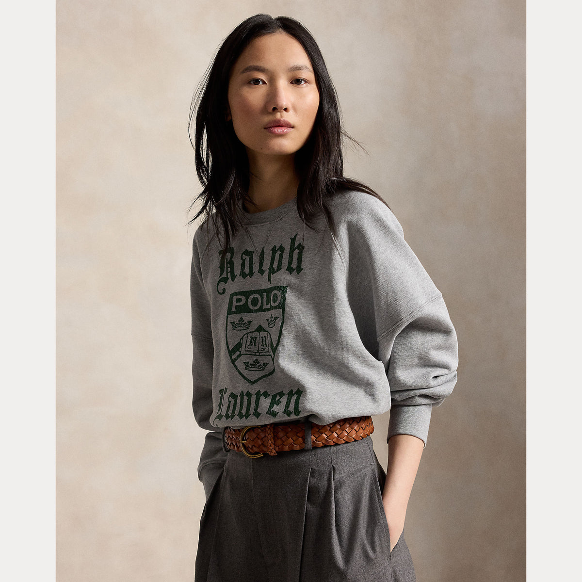 PRL CREST FLEECE CREWNECK