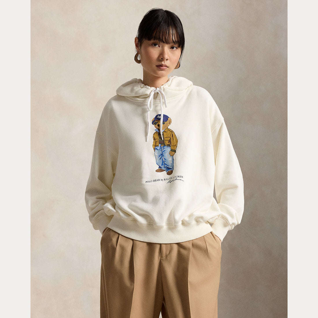 Felpa con cappuccio leggera in pile Polo Bear
