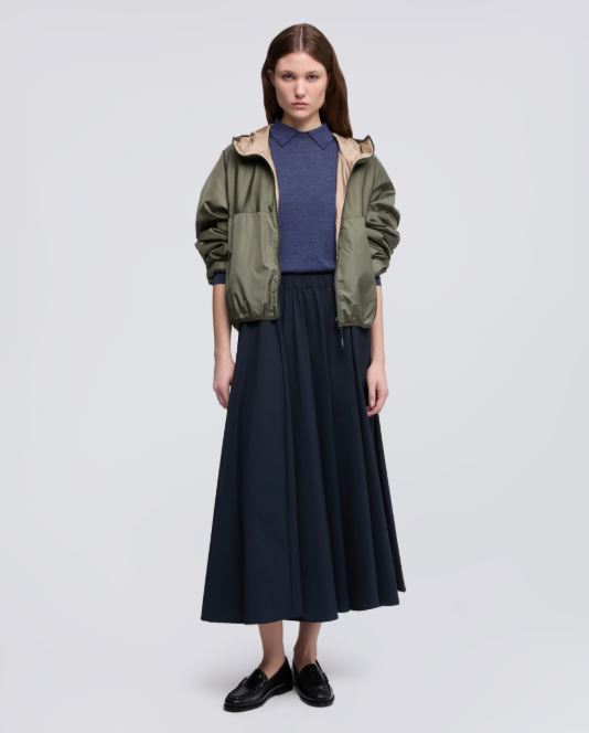GONNA IN POPELINE COTONE E NYLON STRETCH