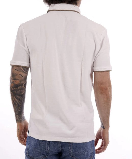 Blauer polo con profilo in contrasto