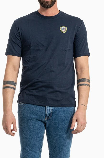 Blauer t-shirt in cotone