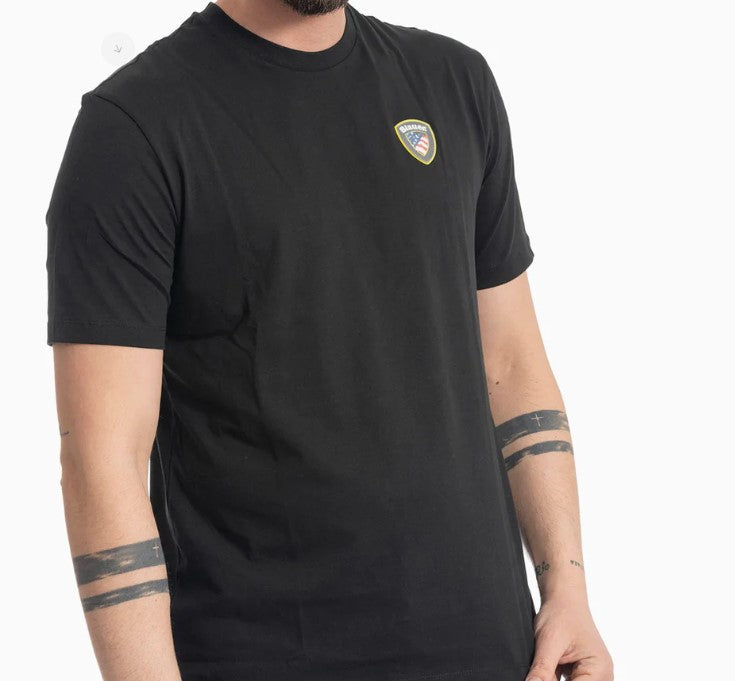 Blauer t-shirt in cotone