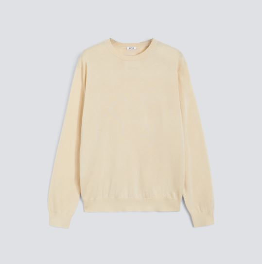 MAGLIA GIROCOLLO A MANICHE LUNGHE IN MISTO COTONE, SETA E LINO