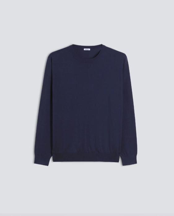 MAGLIA GIROCOLLO A MANICHE LUNGHE IN MISTO COTONE, SETA E LINO
