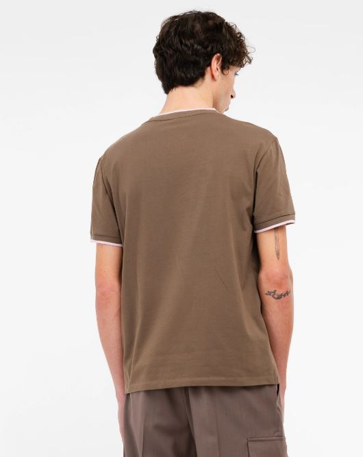 t-shirt contrasti jersey di cotone stretch