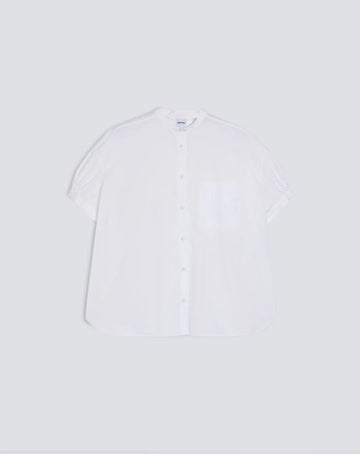 CAMICIA IN POPELINE DI PURO COTONE CON COLLO ALLA COREANA