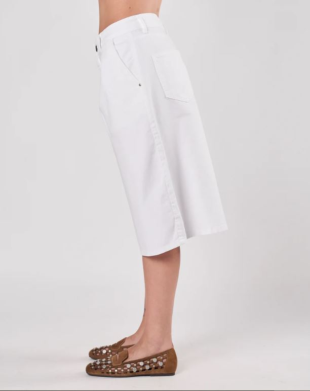 Bermuda lungo in denim bianco