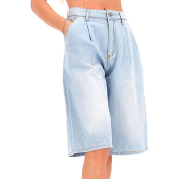 Bermuda lungo in denim chiaro