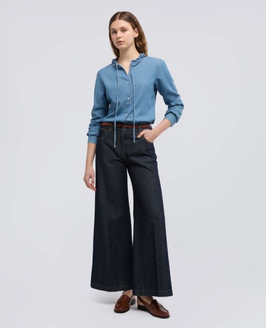 CAMICIA GIROCOLLO IN DENIM