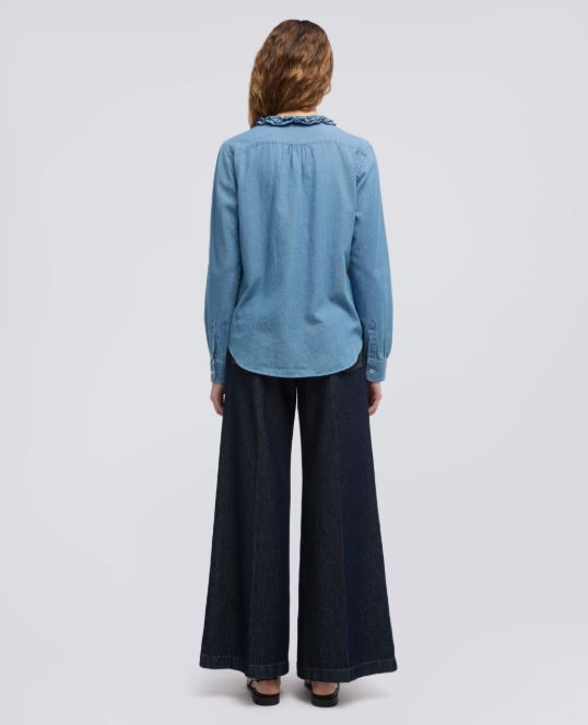 CAMICIA GIROCOLLO IN DENIM