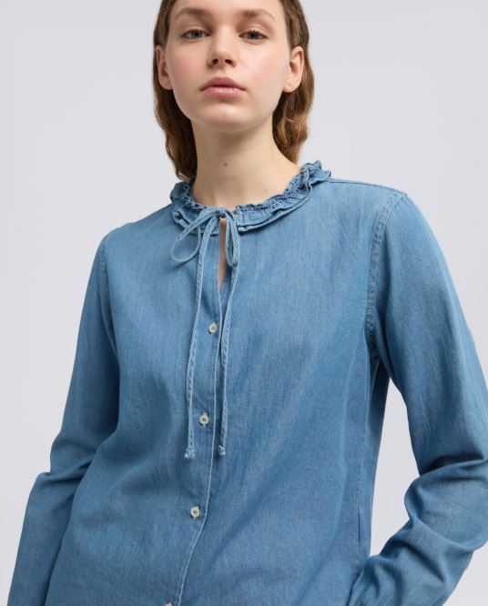 CAMICIA GIROCOLLO IN DENIM