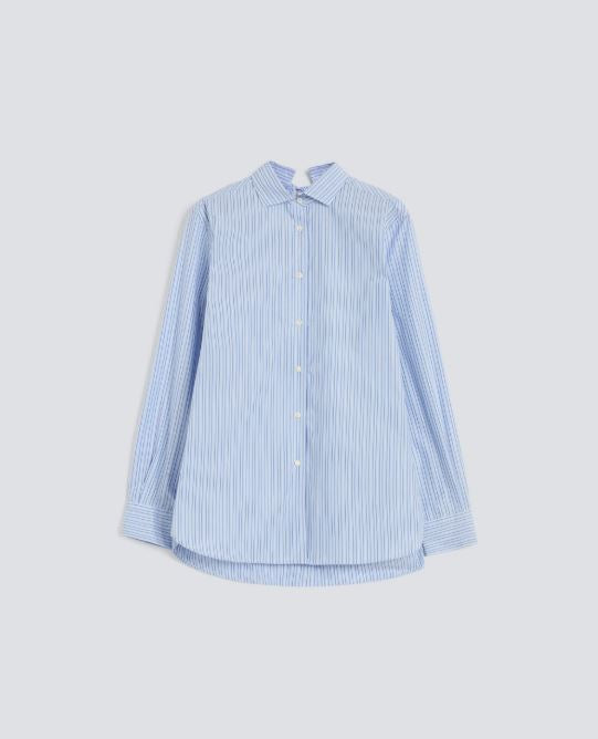 CAMICIA IN POPELINE DI COTONE RIGATO