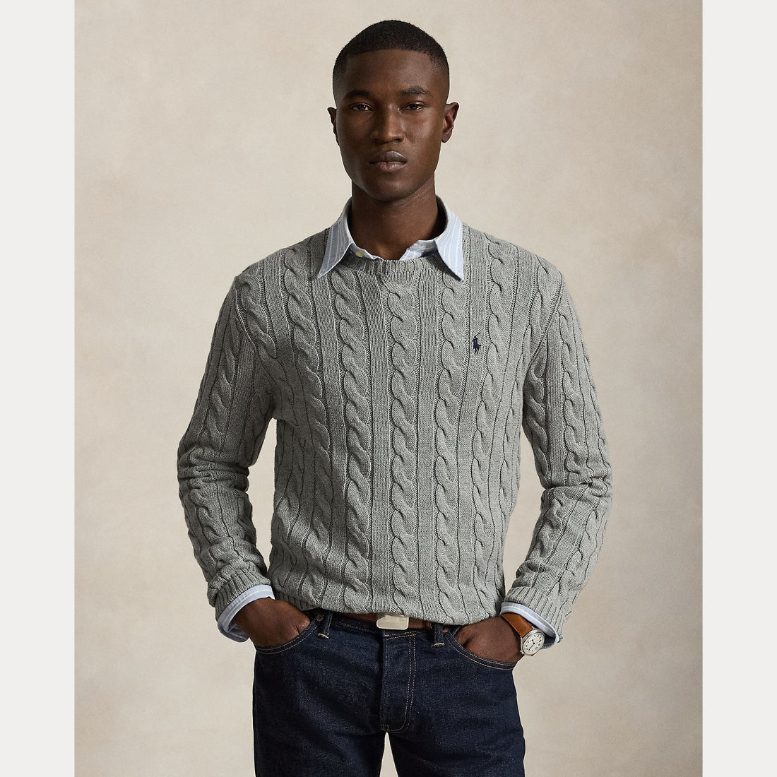 MAGLIONE IN COTONE A TRECCE