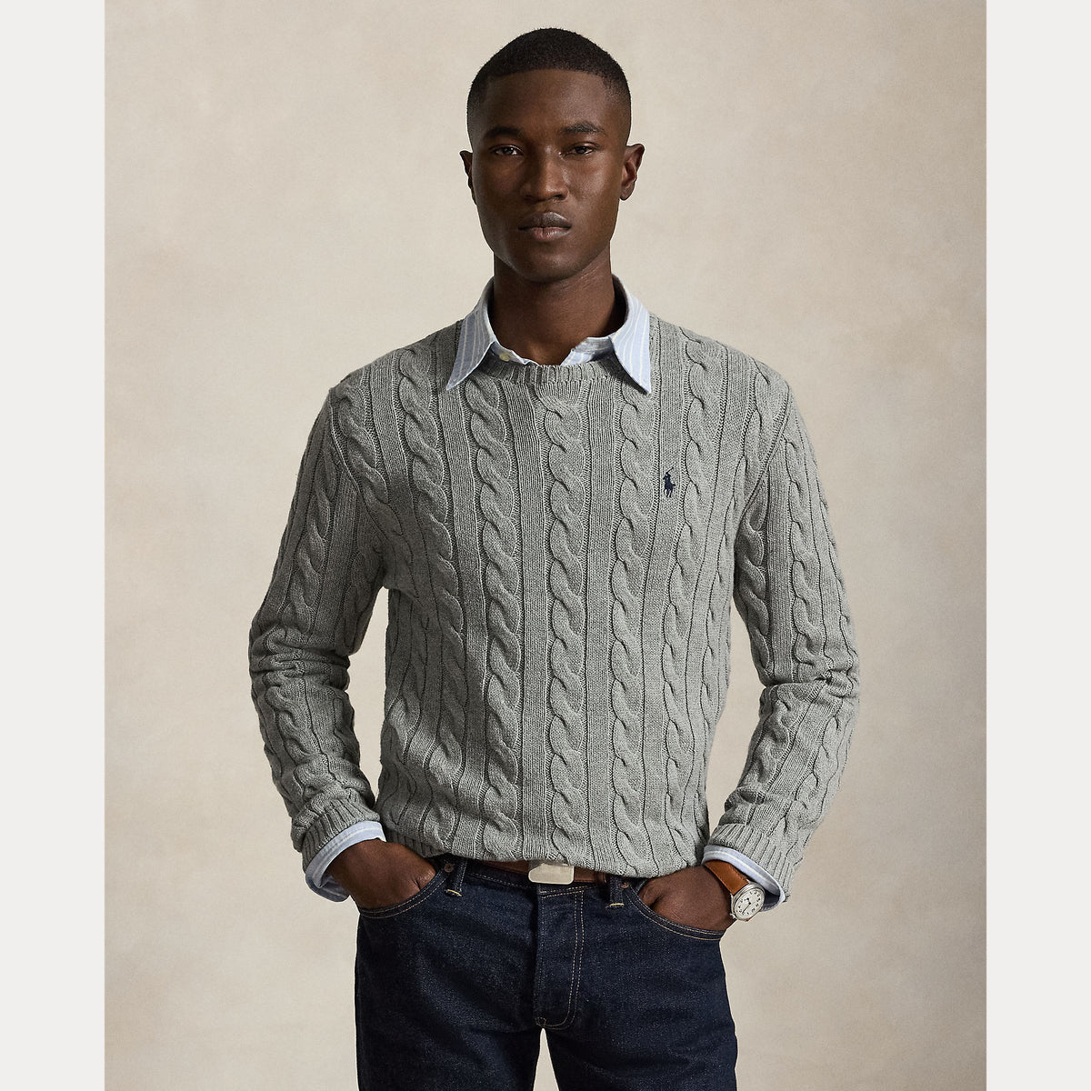 MAGLIONE IN COTONE A TRECCE