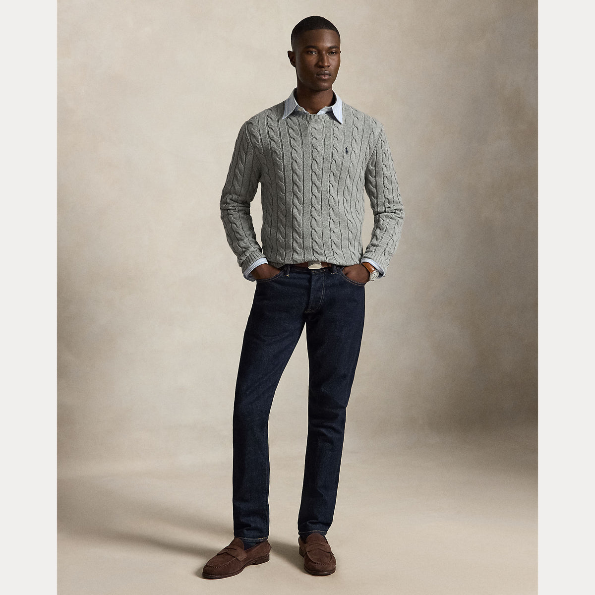 MAGLIONE IN COTONE A TRECCE