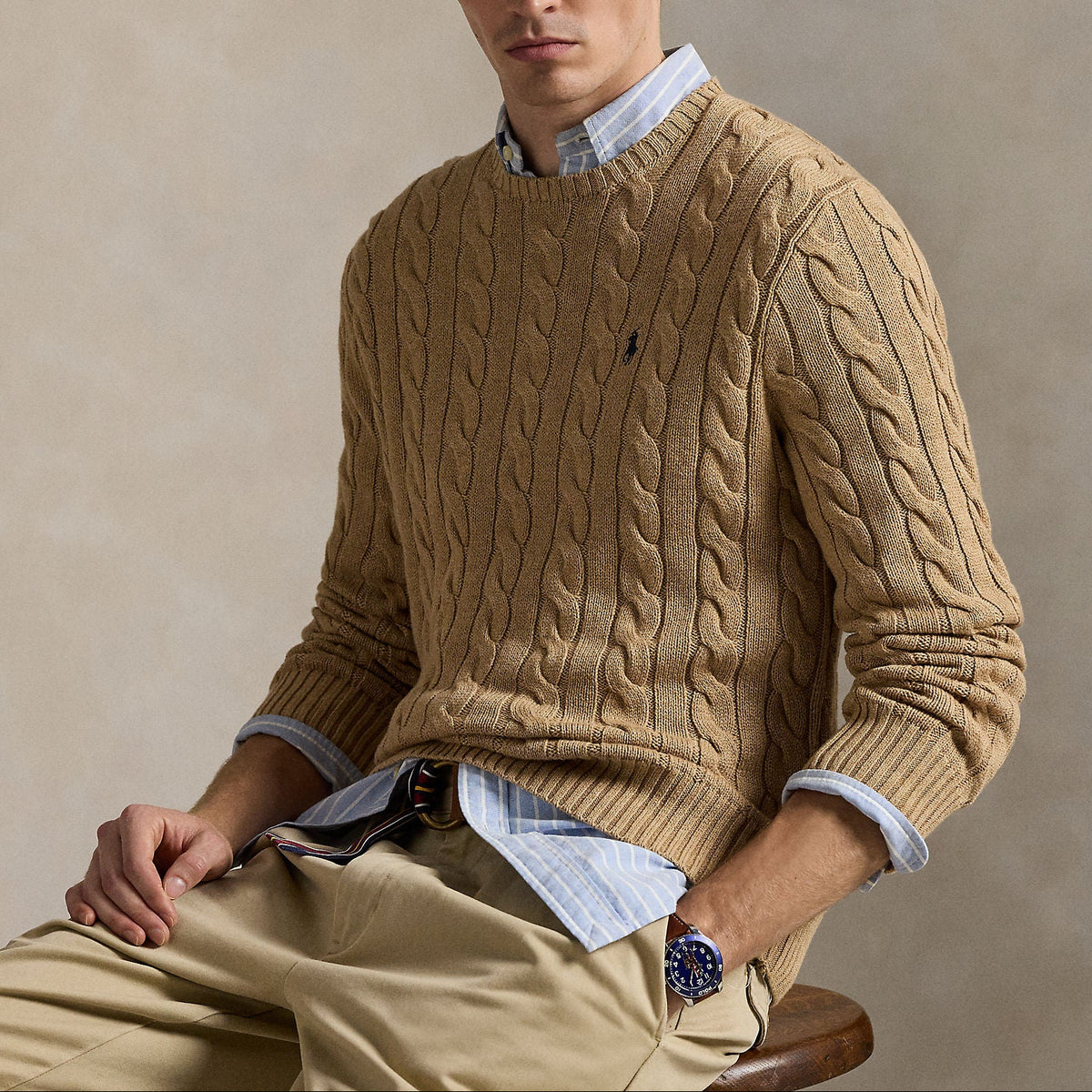 MAGLIONE IN COTONE A TRECCE