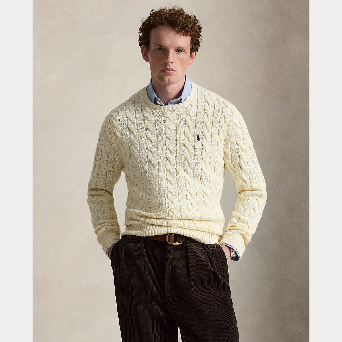 MAGLIONE IN COTONE A TRECCE