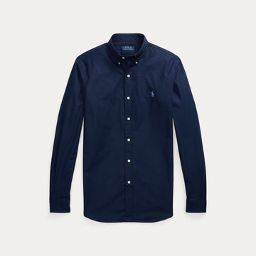 Camicia slim fit in popeline elasticizzato