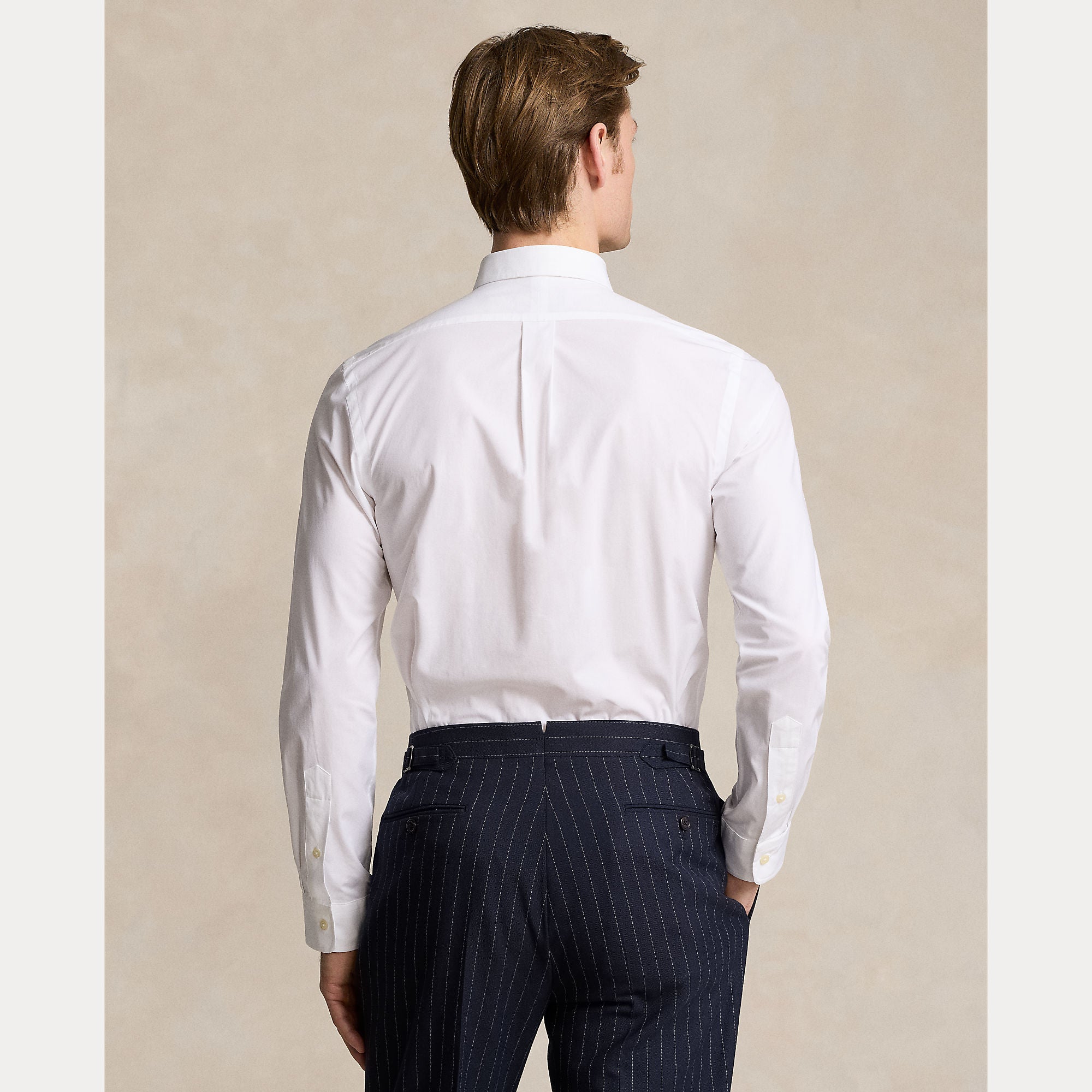Camicia slim fit in popeline elasticizzato