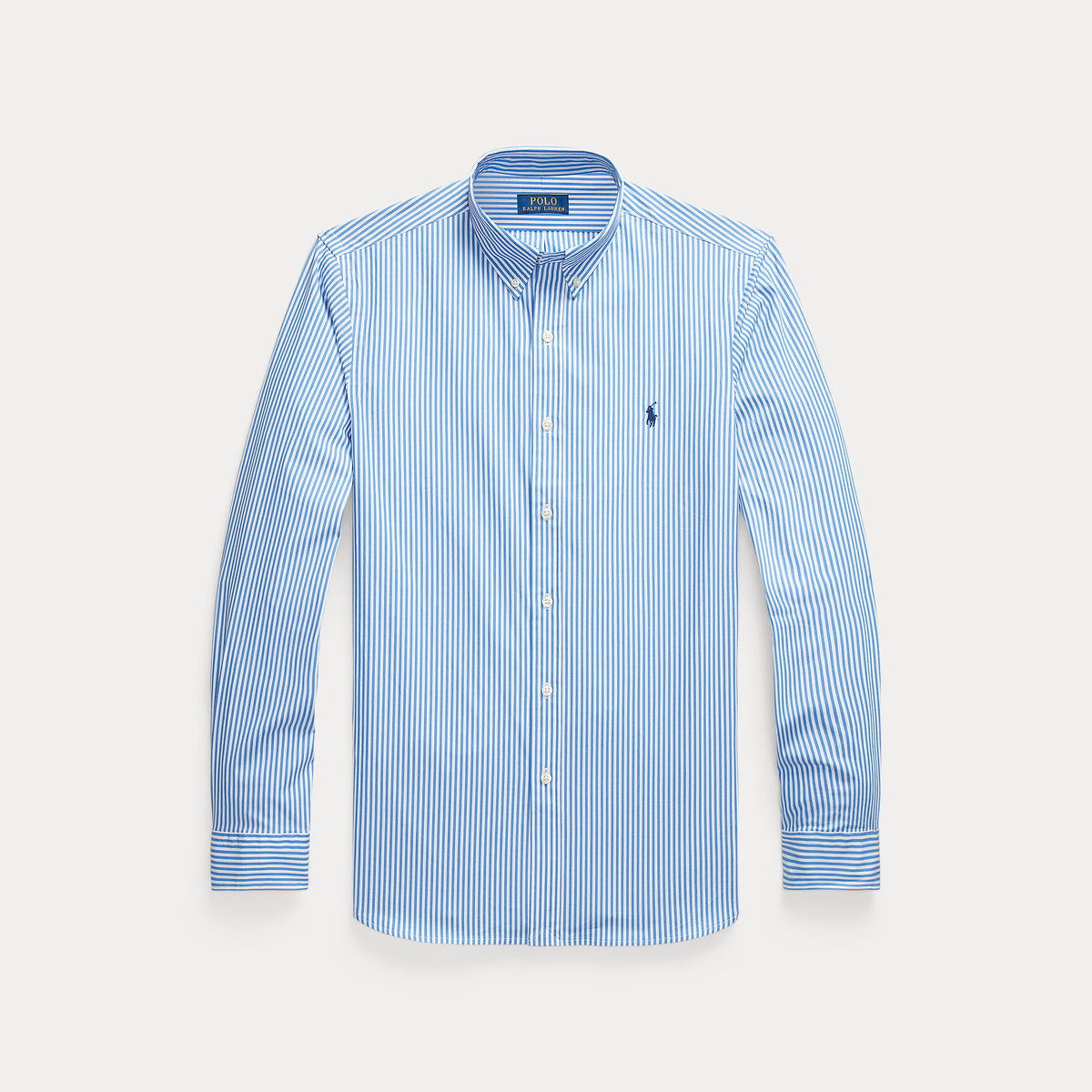 Camicia slim fit a righe in popeline elasticizzato