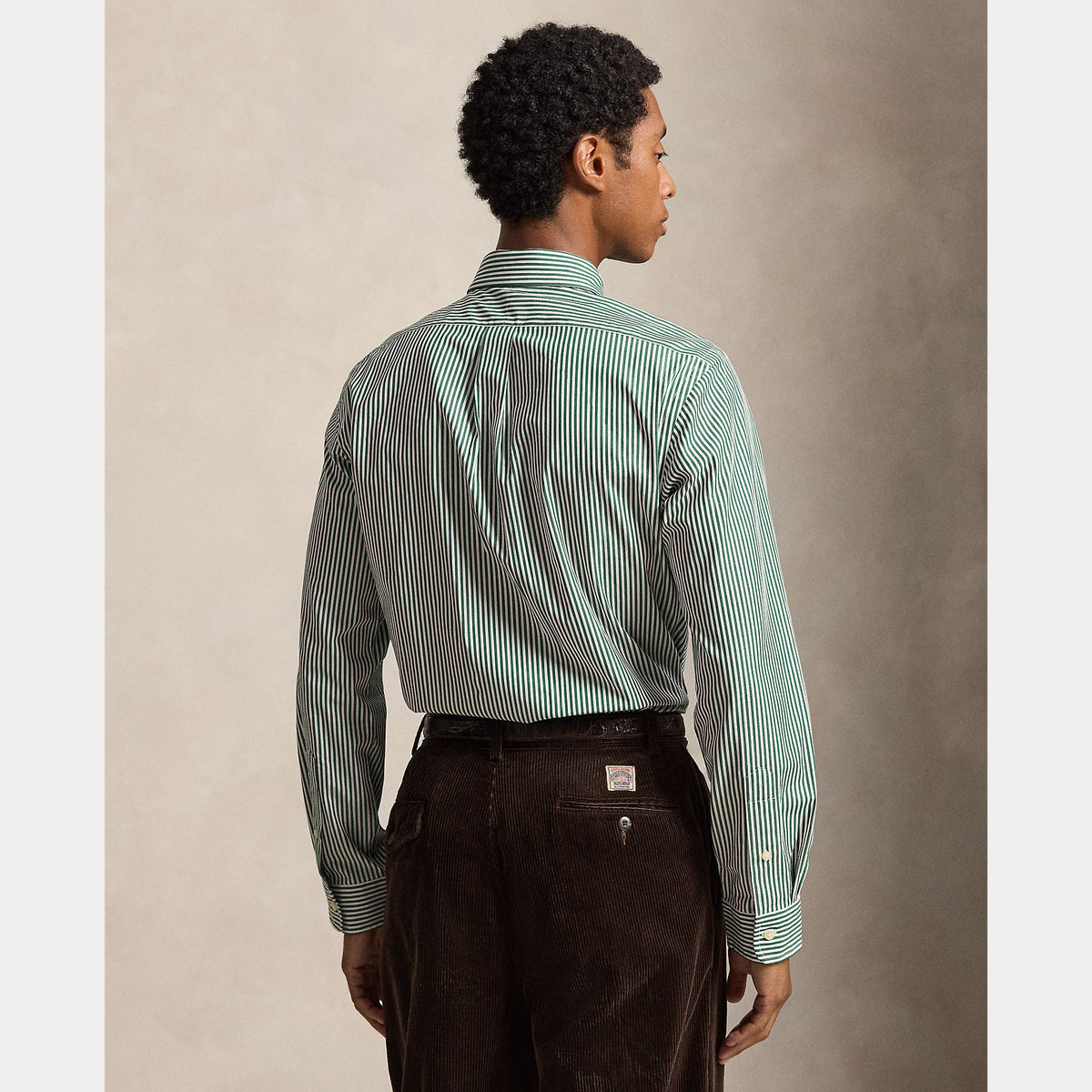 Camicia a righe in popeline elasticizzato su misura