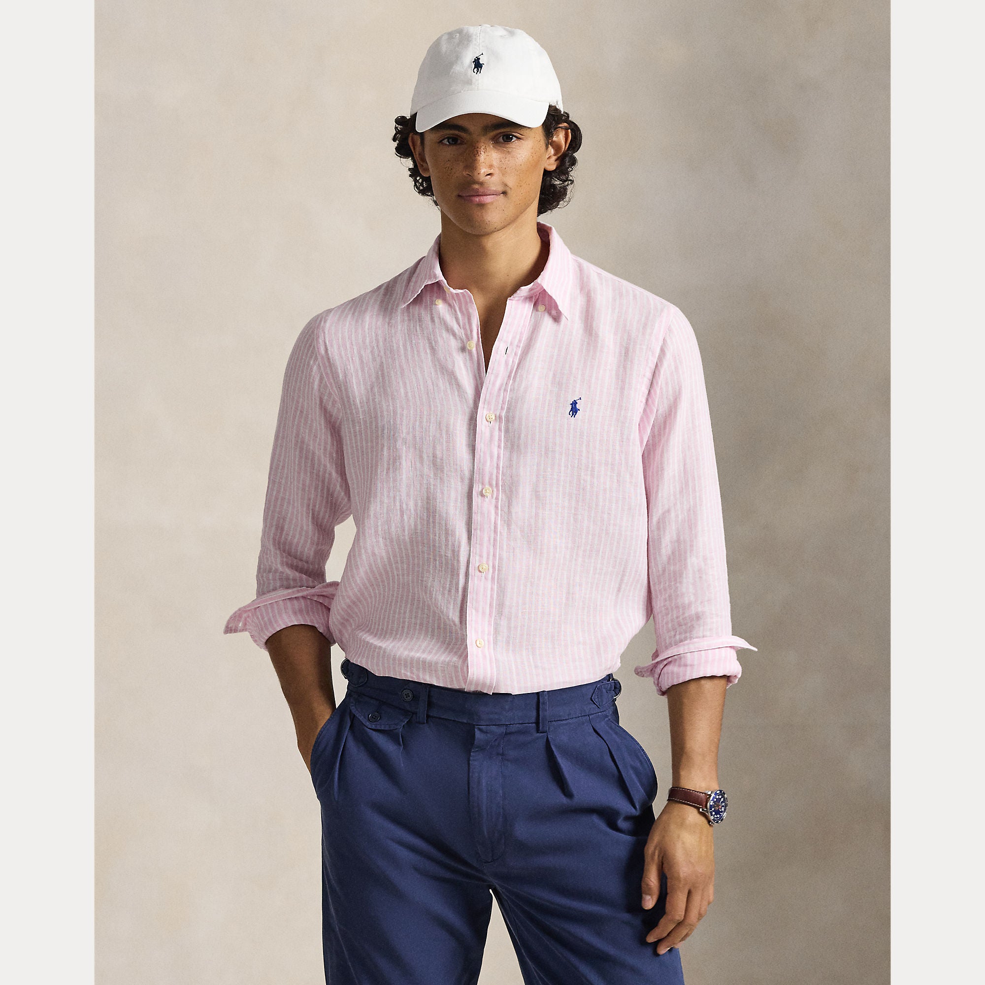 Camicia di lino a righe su misura