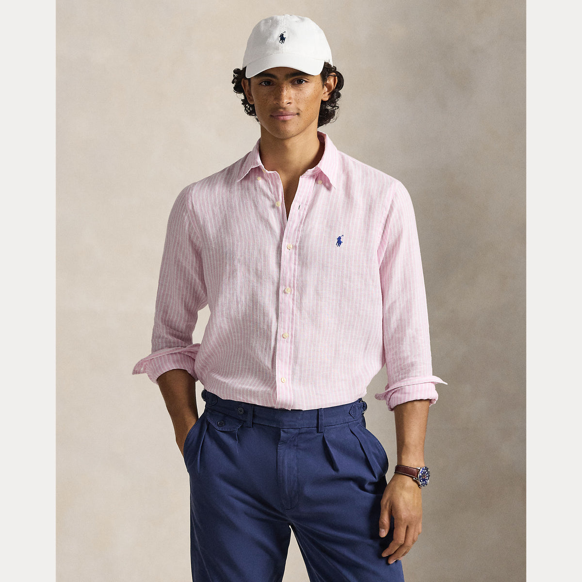 Camicia di lino a righe su misura