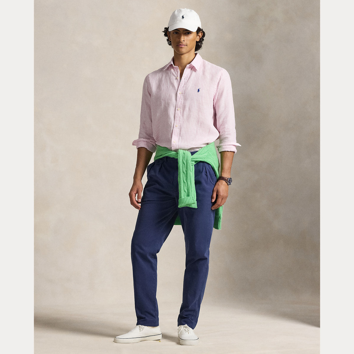 Camicia di lino a righe su misura