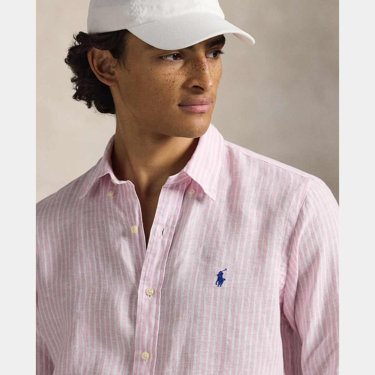 Camicia di lino a righe su misura