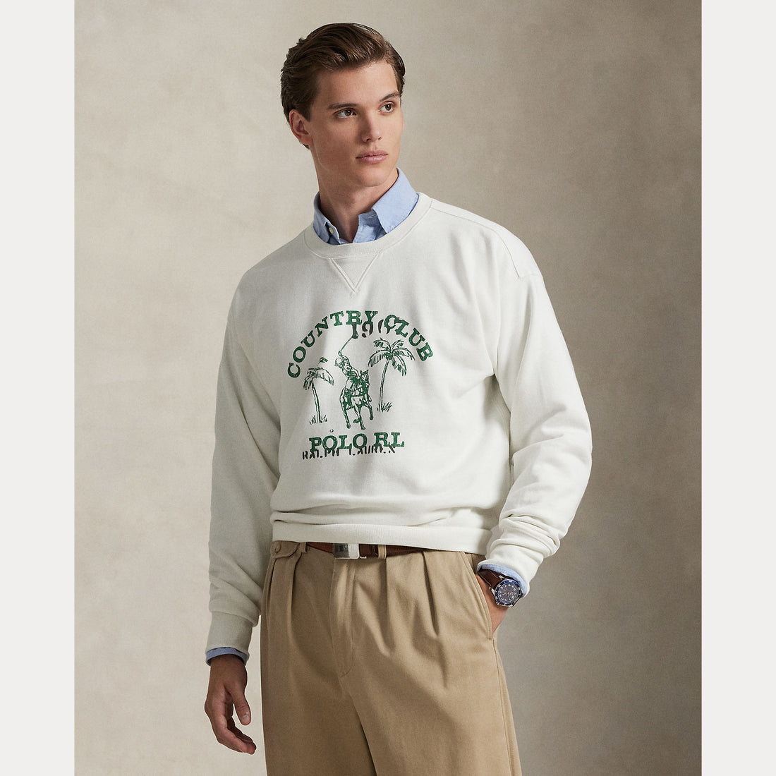 FELPA IN PILE CON GRAFICA VINTAGE FIT