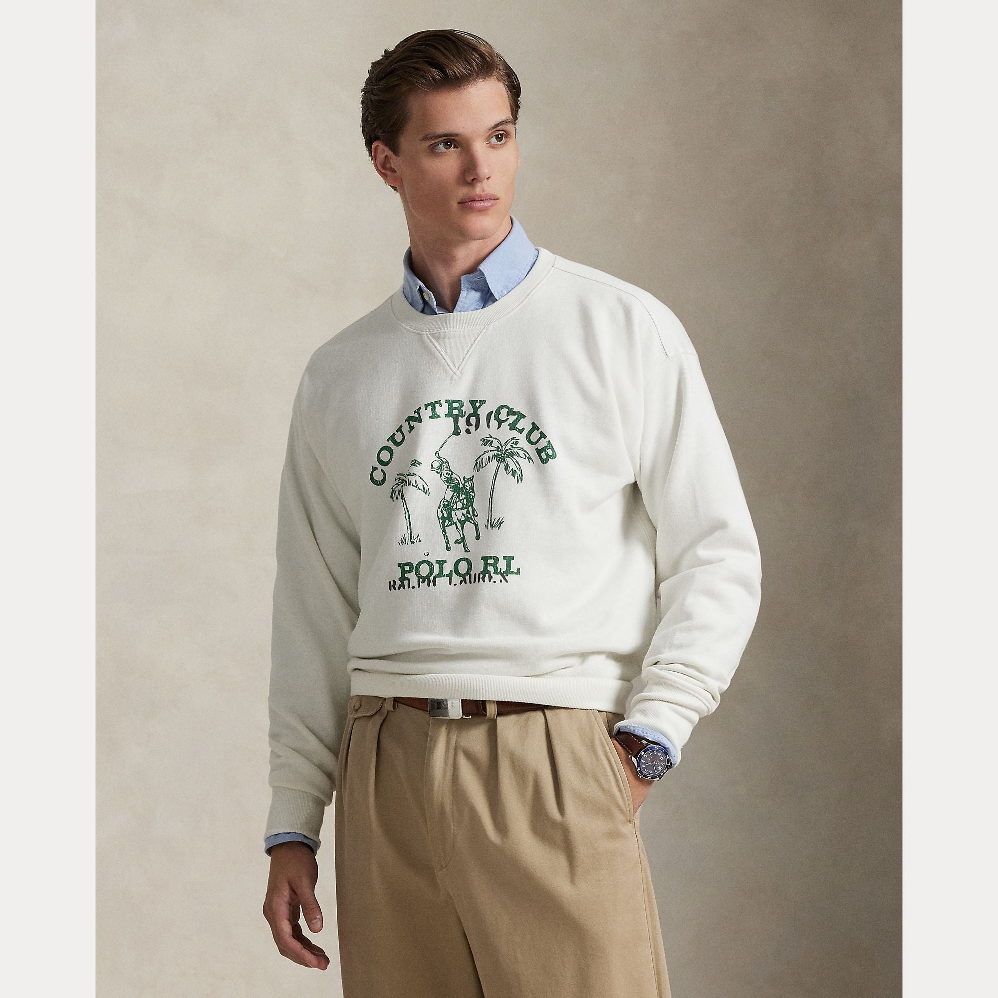 FELPA IN PILE CON GRAFICA VINTAGE FIT