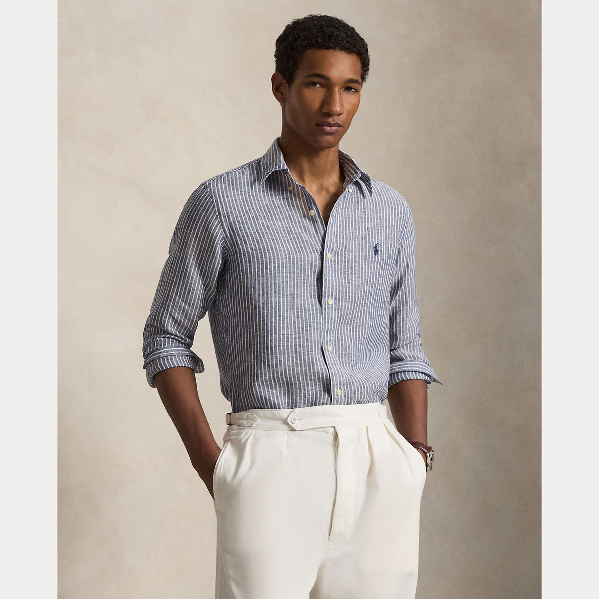 Camicia di lino a righe