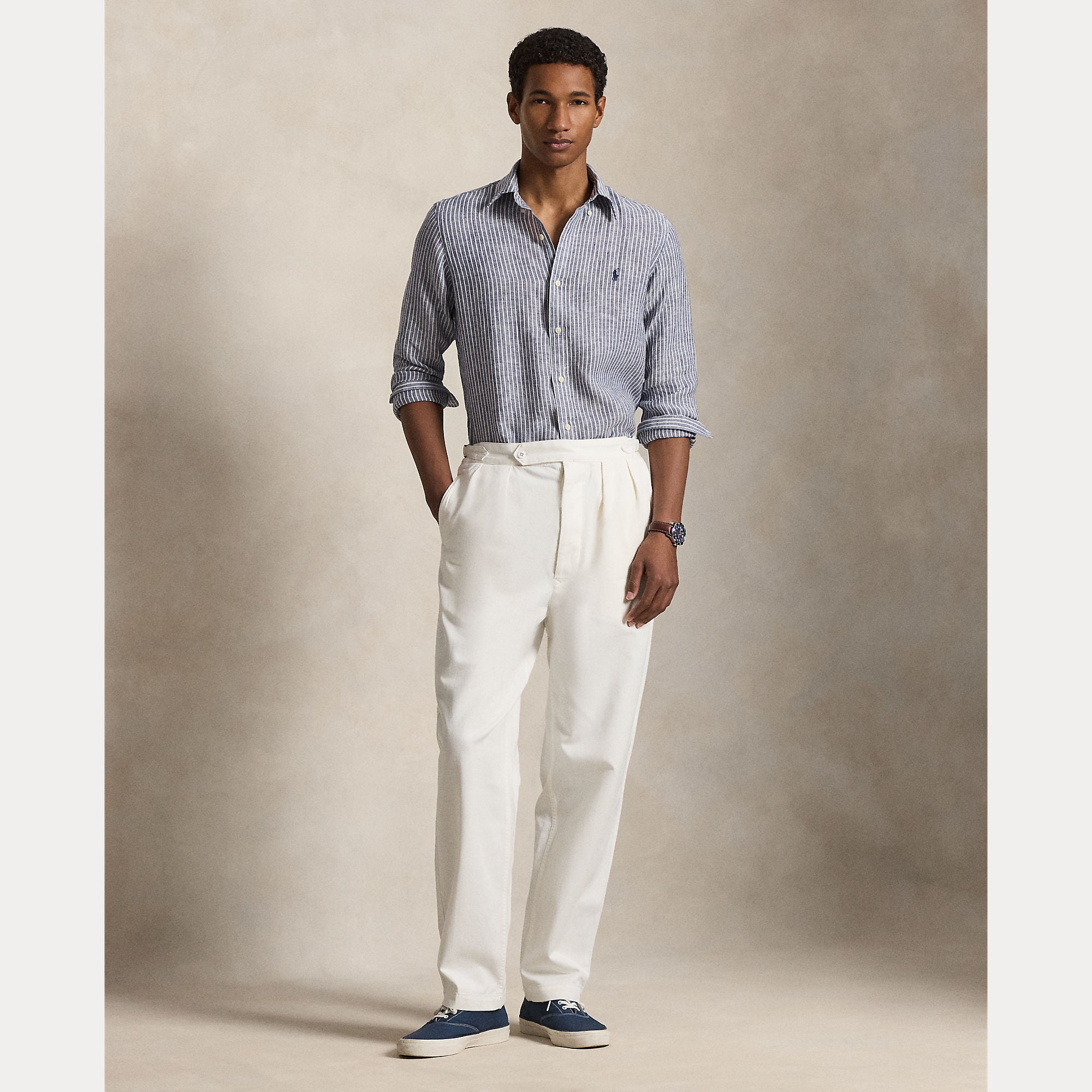 Camicia di lino a righe