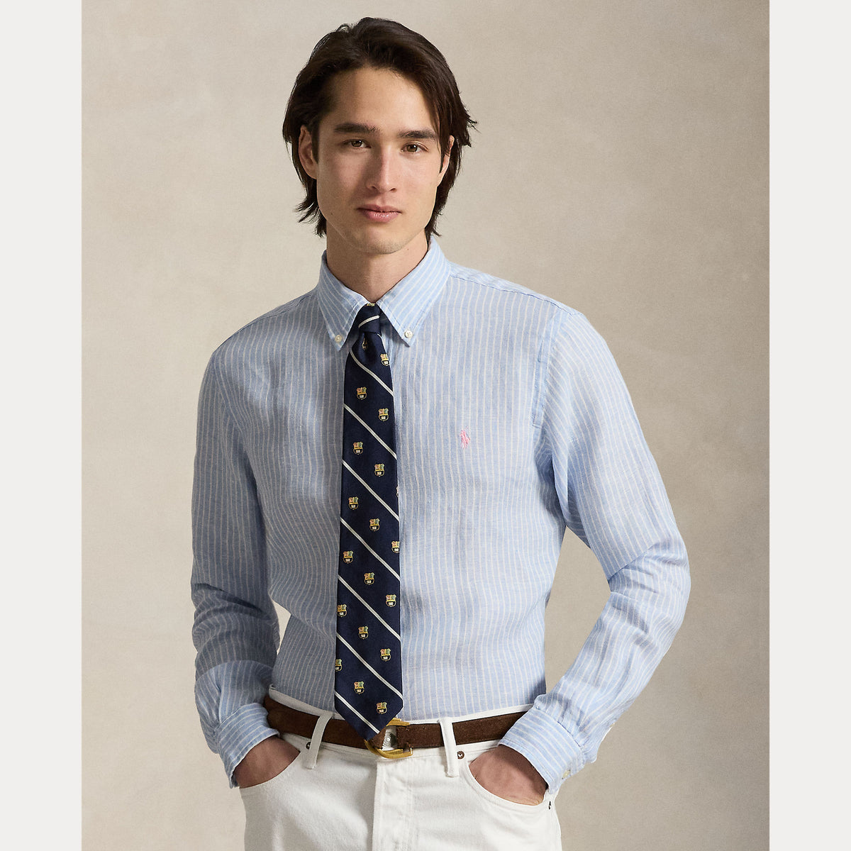 Camicia di lino a righe