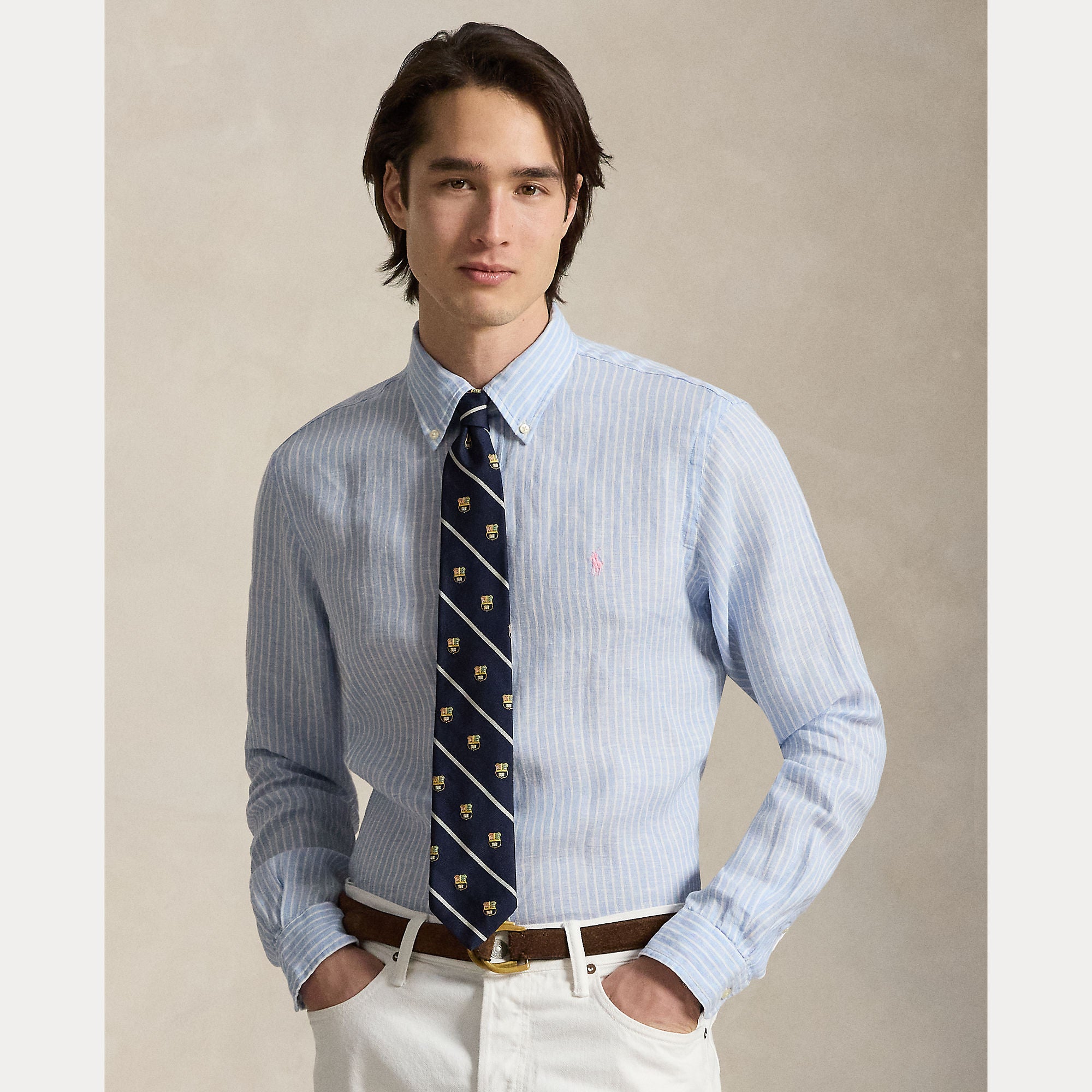 Camicia di lino a righe