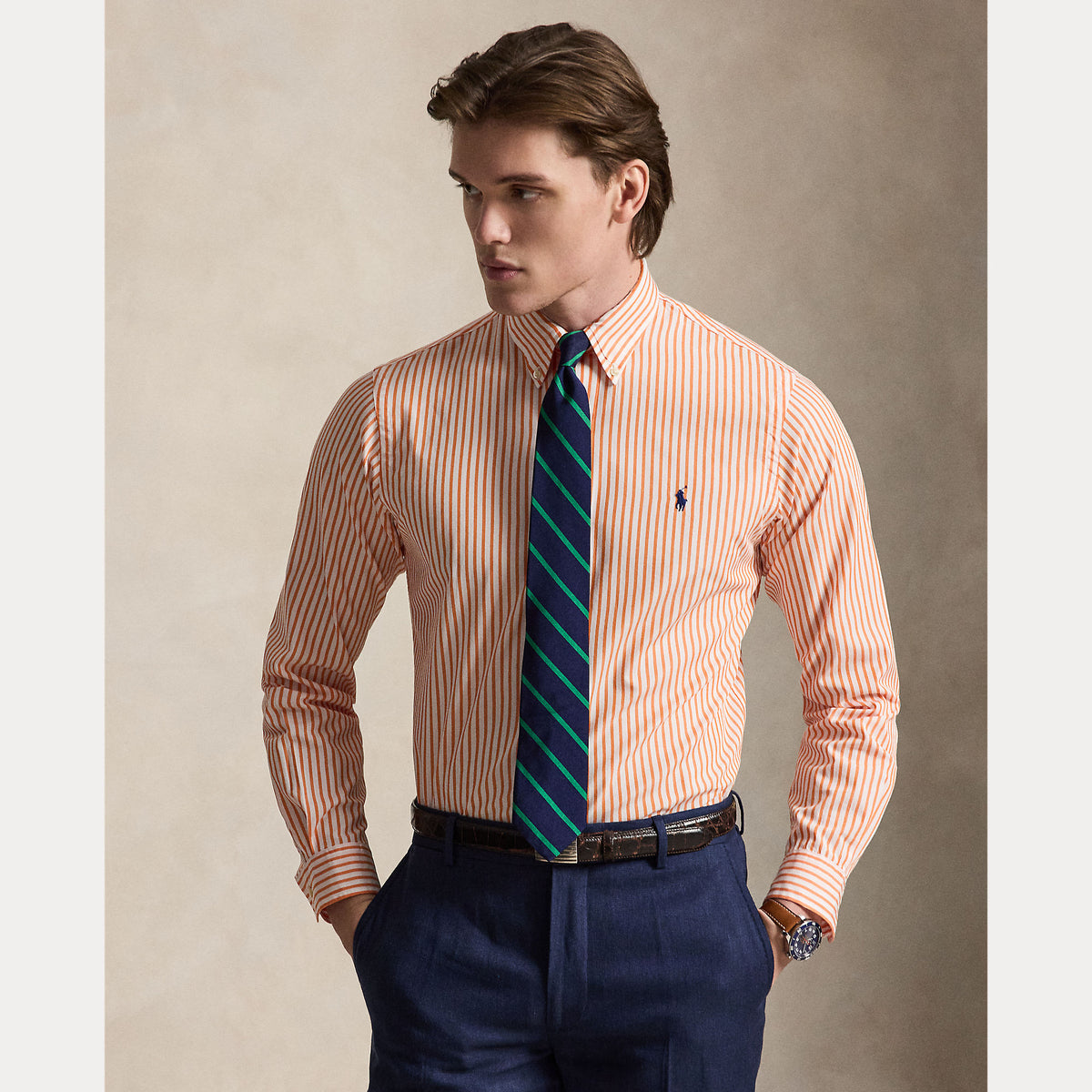 Camicia a righe in tessuto broadcloth