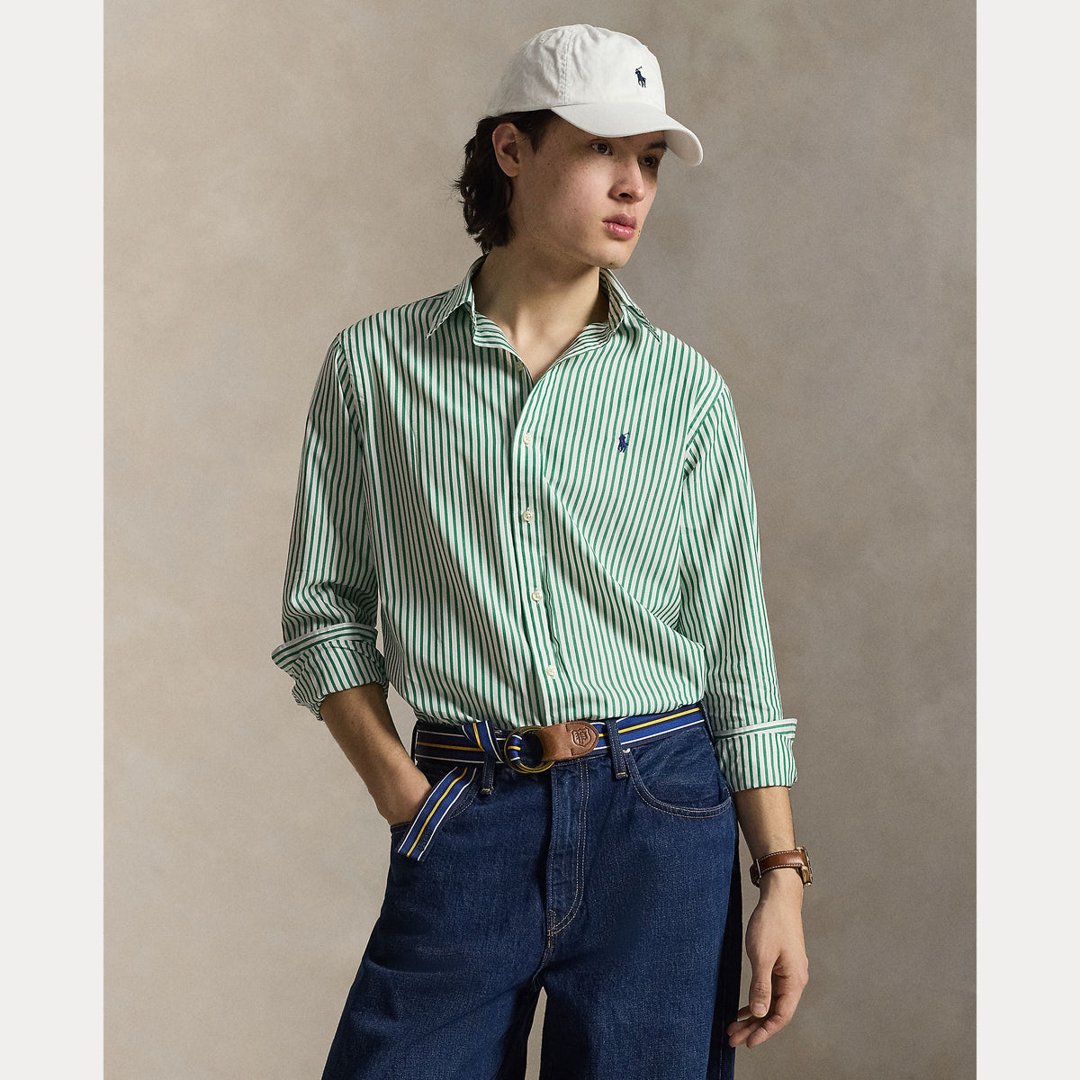 Camicia a righe in tessuto broadcloth