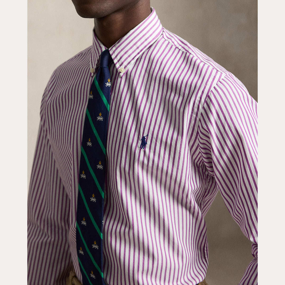 Camicia a righe in tessuto broadcloth