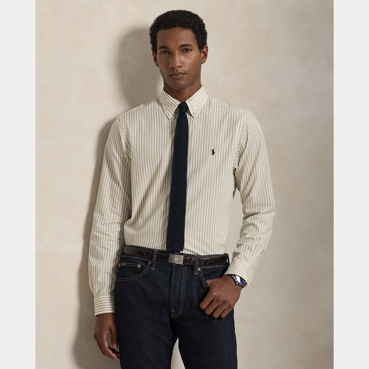 Camicia a righe in tessuto broadcloth