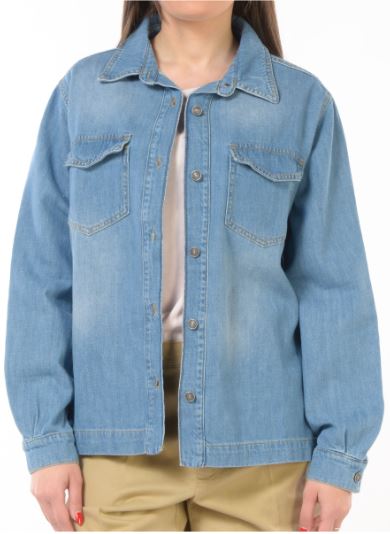 Camicia da donna God Save Denim in denim con tasche