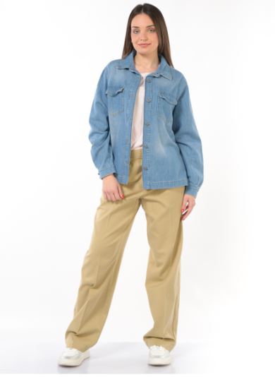 Camicia da donna God Save Denim in denim con tasche